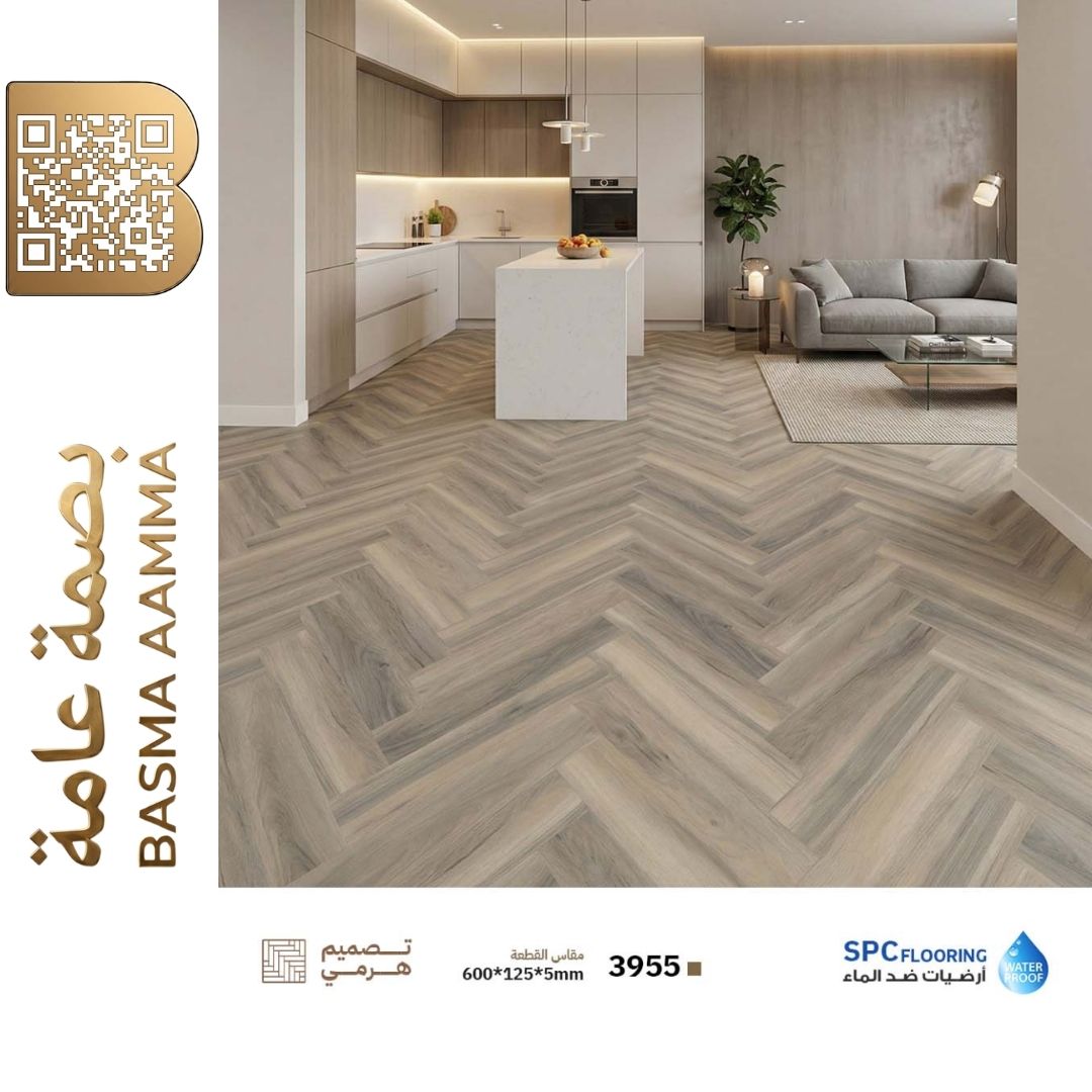 SPS باركيه اللون : رمادي بيج متدرج أو لون الجريج الدافئ (Warm Greige / Ash Beige)