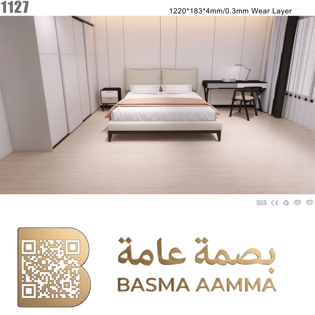 SPS باركيه اللون :بيج ناعم جداً وفاتح (درجة الخشب السويدي أو خشب القيقب الفاتح Maple).