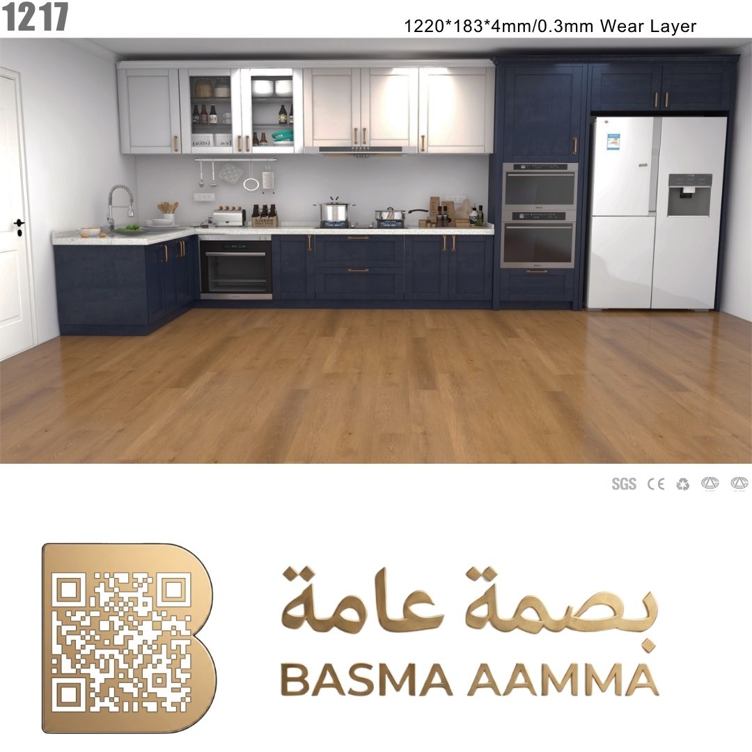 SPS باركيه اللون :بني عسلي متوسط دافئ (درجة لون خشب الجوز الفاتح أو البلوط الكلاسيكي الدافئ).