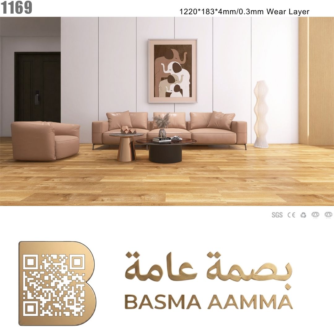 SPS باركيه اللون : بني عسلي متوسط مائل للذهبي (درجة لون خشب البلوط الطبيعي الدافئ).