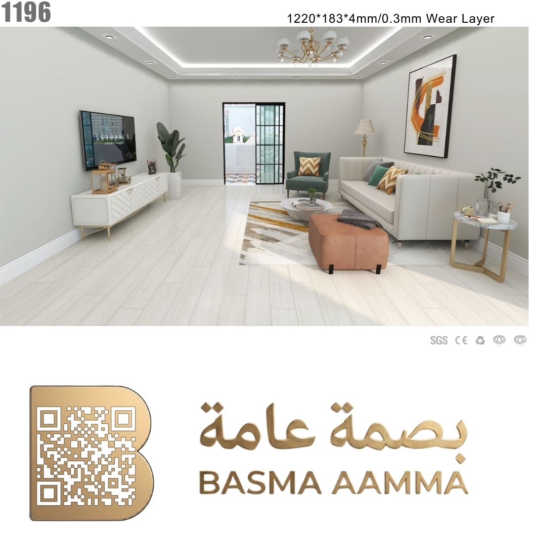 SPS باركيه اللون :رمادي فاتح جداً مائل للأبيض العاجي (درجة Off-White أو الرمادي الثلجي الناعم).