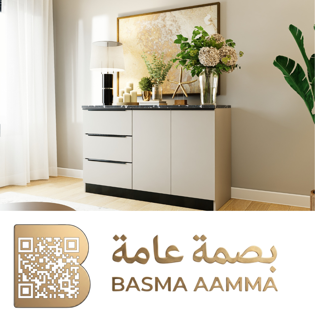 دولاب مدخل اللون :  بيج رمادي ناعم ومطفأ (Matte Taupe / Greige)